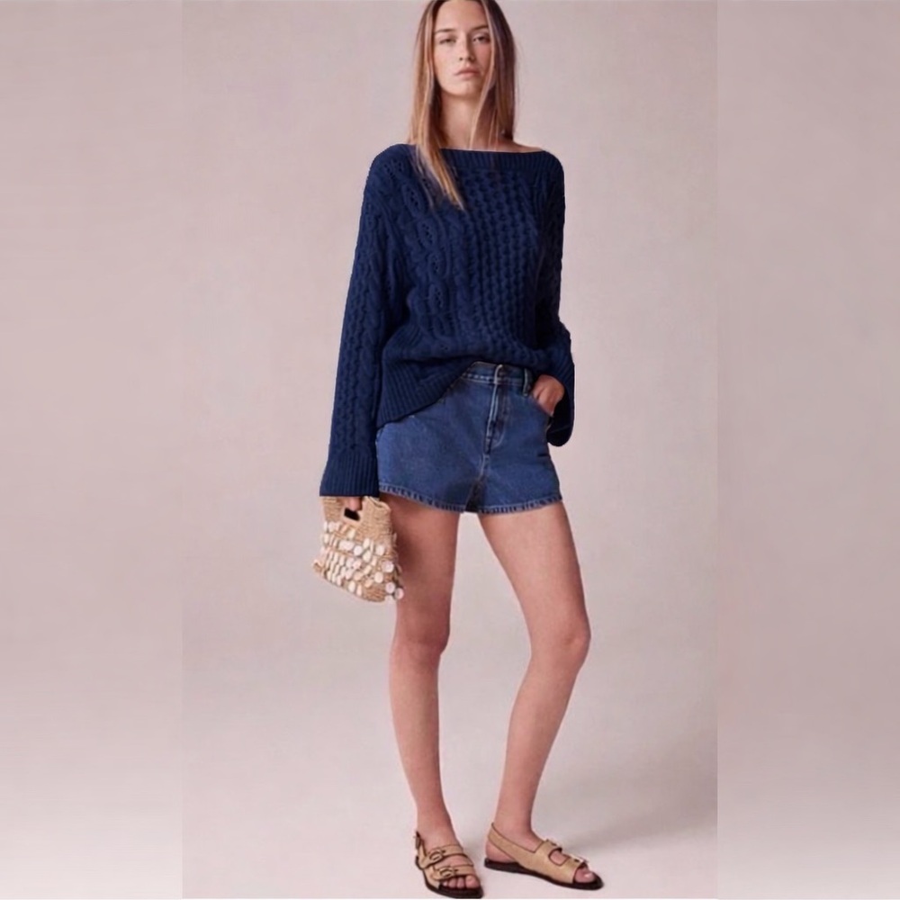 J.Crew Spring Street cashmere relaxed pullover sweater in navy